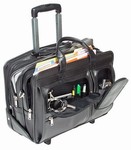 Value-Priced Leather Detachable-Wheeled Laptop Case, by McKlein