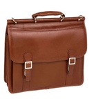 Halsted Leather Double Compartment Laptop Case by McKlein