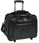 Leather Detachable-Wheeled Chicago Laptop Case, by McKlein
